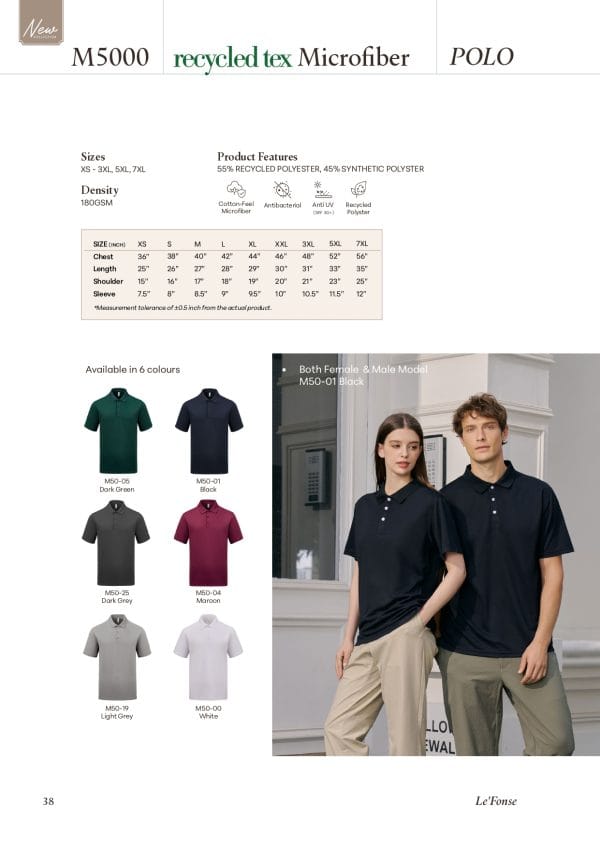 Lefonse - M50 Recycled Tex Microfiber Polo