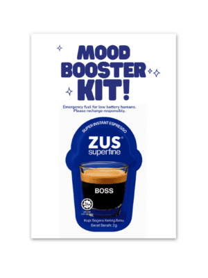 zus coffee sachet with message card
