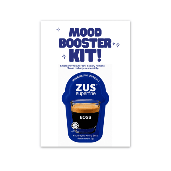 zus coffee sachet with message card