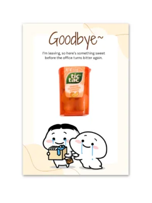 Farewell Message Card with Mini Tic Tac